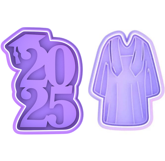 Graduation Cap Gown Robe Cookie Cutter & Stamp