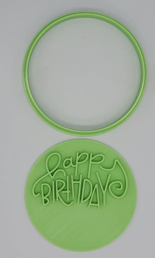 Happy Birthday No.1 Cookie Cutter & Stamp