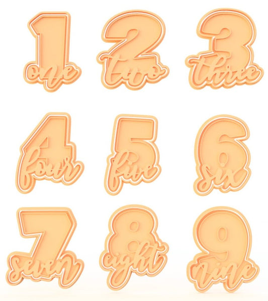 Birthday Script Number Cookie Cutter & Stamp