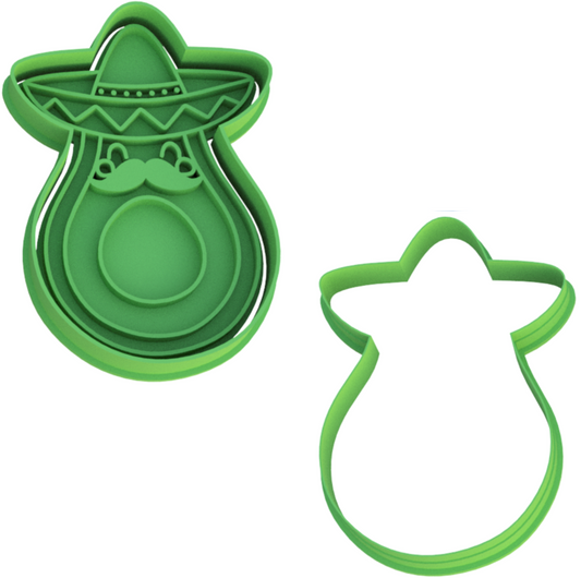 Fiesta Avocado Sombrero Cookie Cutter & Stamp