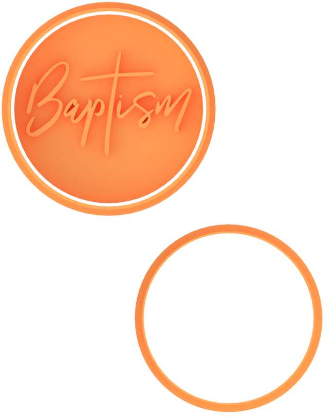 Baptism Round Cookie Cutter & Stamp