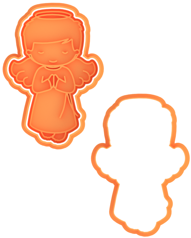 Angels Boy and Girl Cookie Cutter & Stamp
