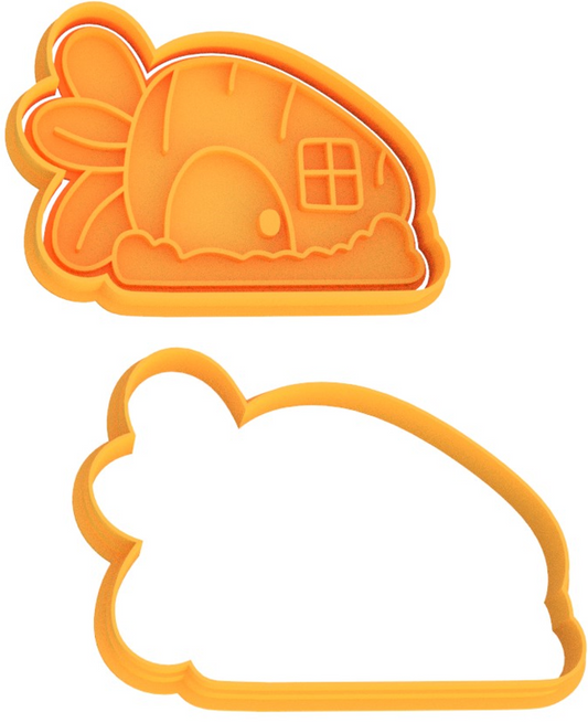 Carrot House Easter Cookie Cutter & Stamp