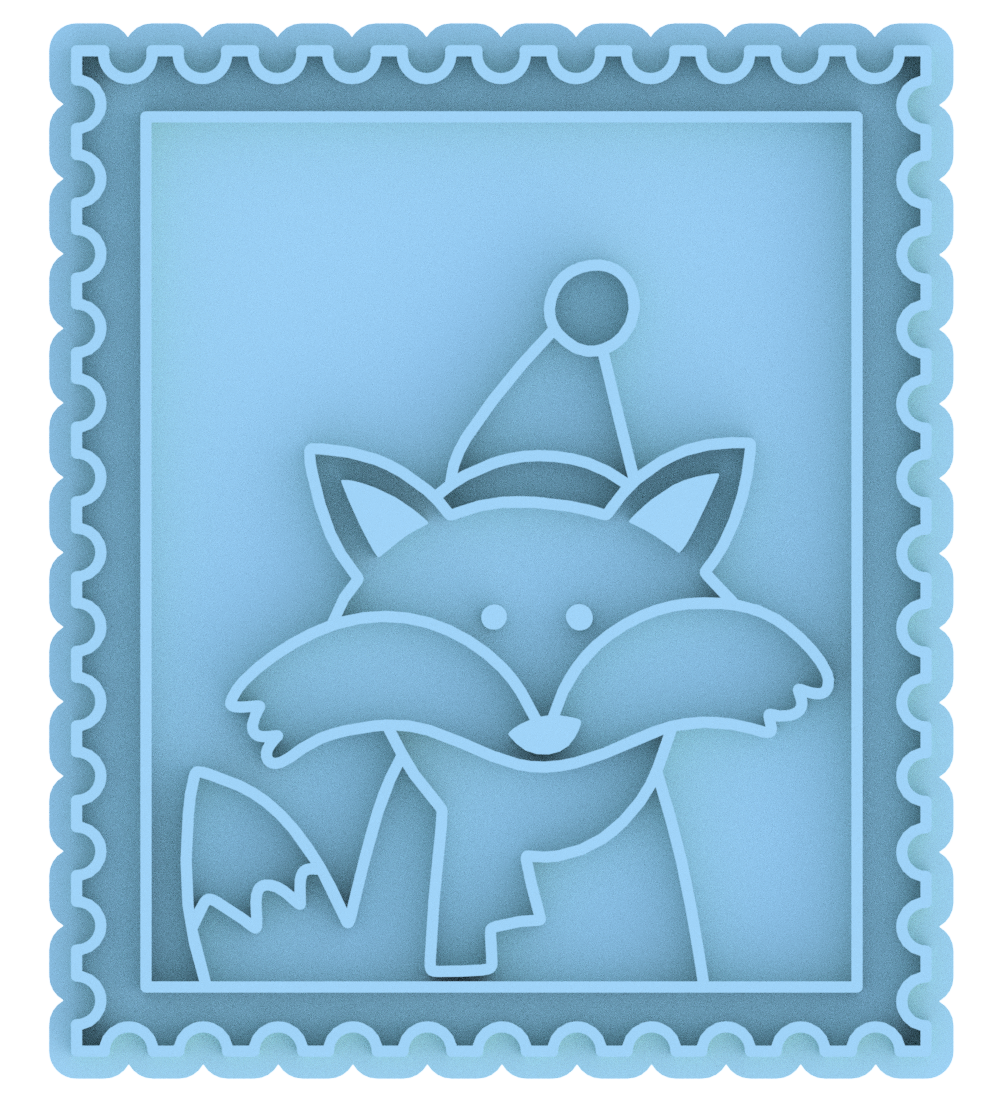 Christmas Postage Stamps Cookie Cutter & Stamp