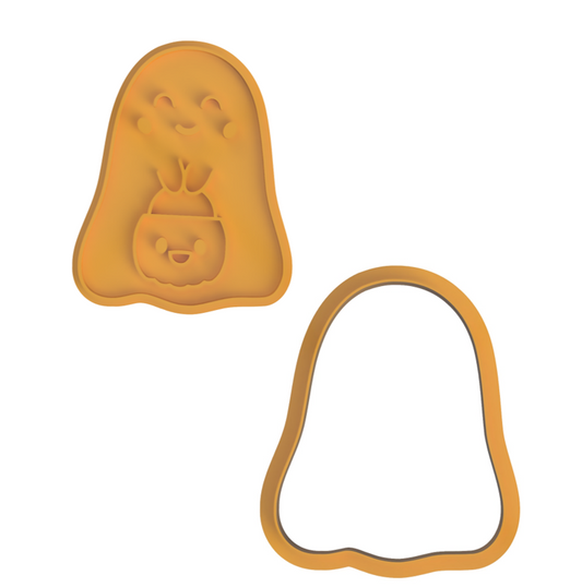 Halloween Trick or Treat Ghost Cookie Cutter & Stamp