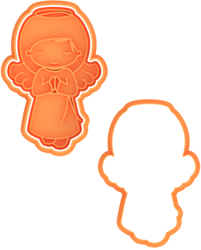 Angels Boy and Girl Cookie Cutter & Stamp