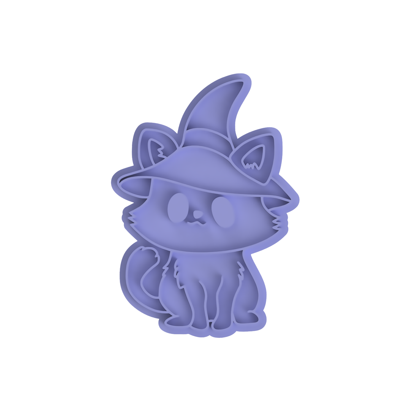 Halloween Witch Cat Cookie Cutter & Stamp