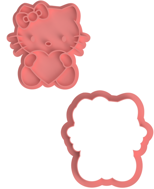 Hello Kitty Valentine's Day Cookie Cutter & Stamp