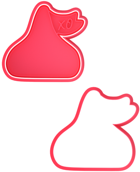 Valentine's Day Hershey Kiss Chocolate Cookie Cutter & Stamp