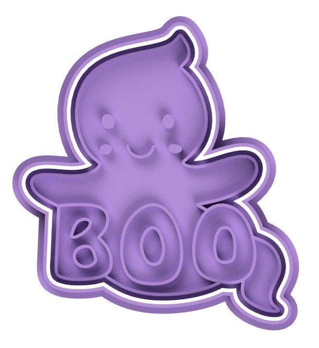 Cute Ghost Boo Cookie Cutter & Stamp