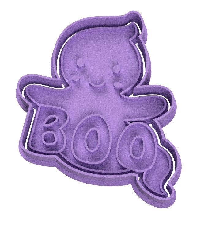 Cute Ghost Boo Cookie Cutter & Stamp