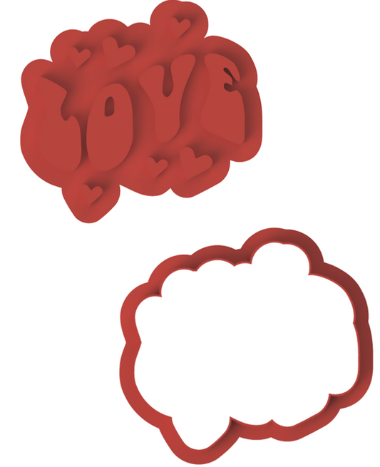 Valentine's Day Love Cookie Cutter & Stamp