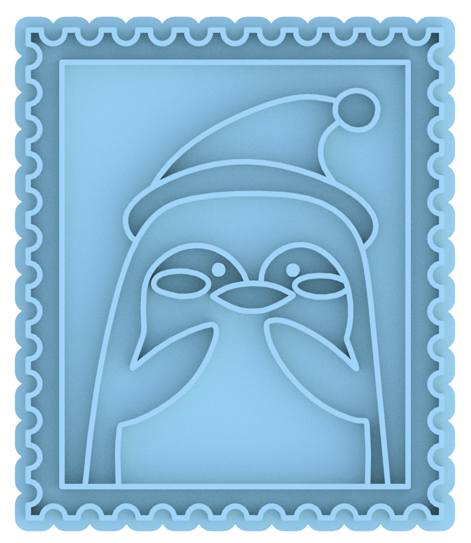 Christmas Postage Stamps Cookie Cutter & Stamp