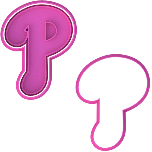 Phillies P Logo Cookie Cutter & Stamp
