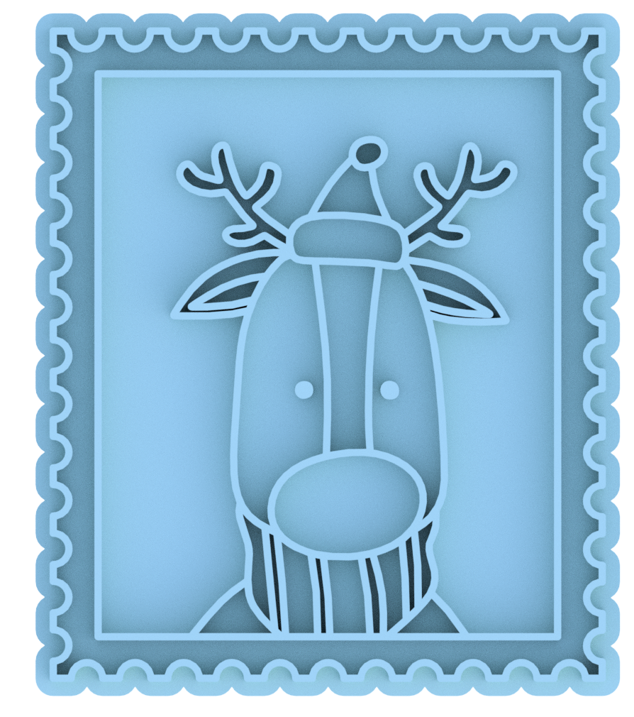 Christmas Postage Stamps Cookie Cutter & Stamp