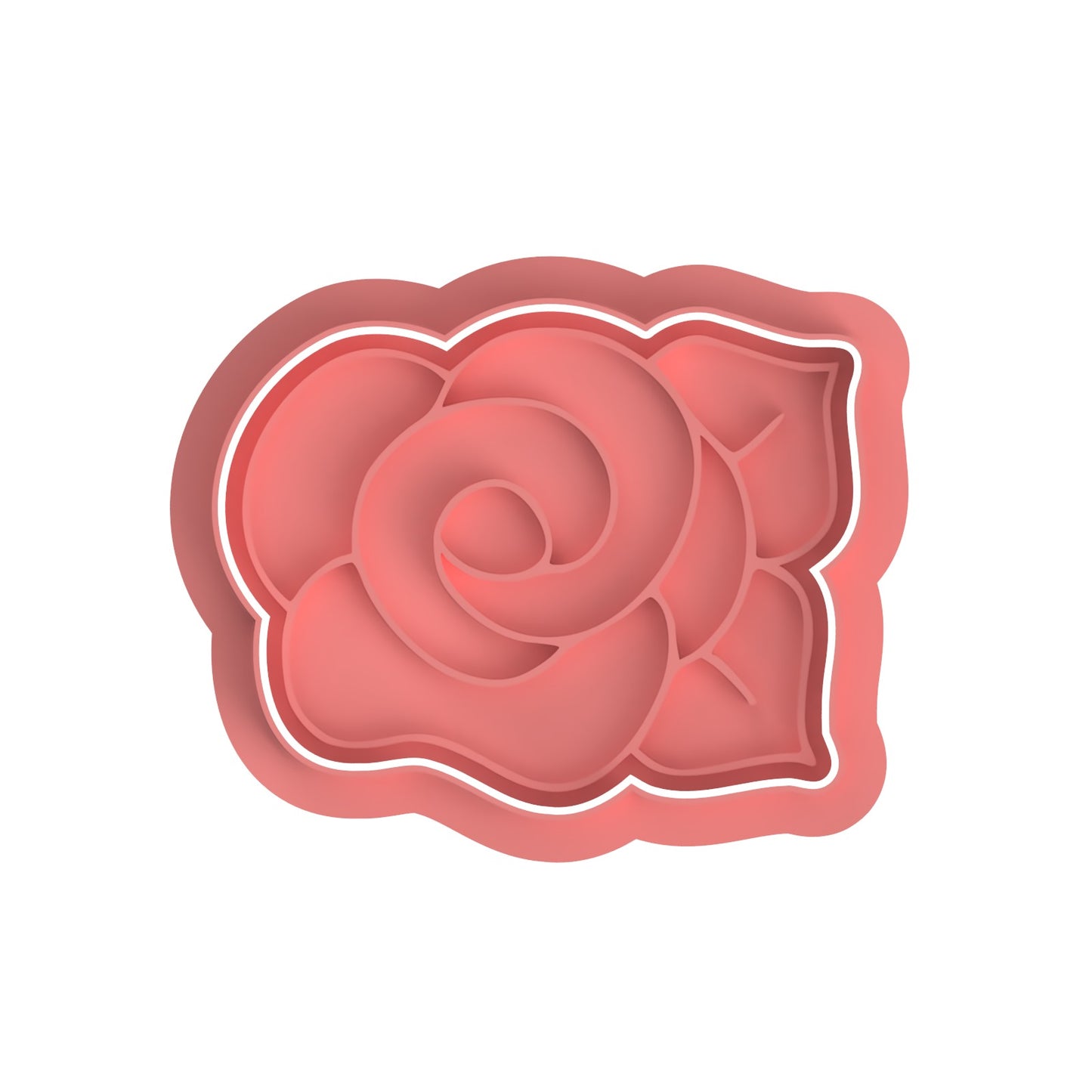 Rose Flower Cookie Cutter & Stamp