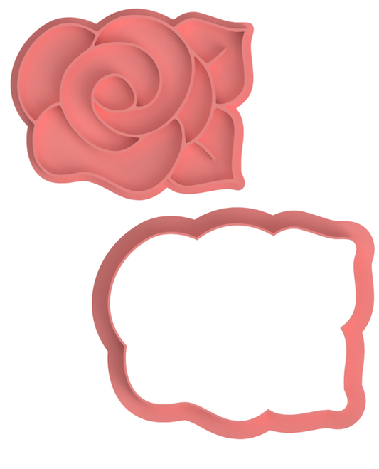 Rose Flower Cookie Cutter & Stamp
