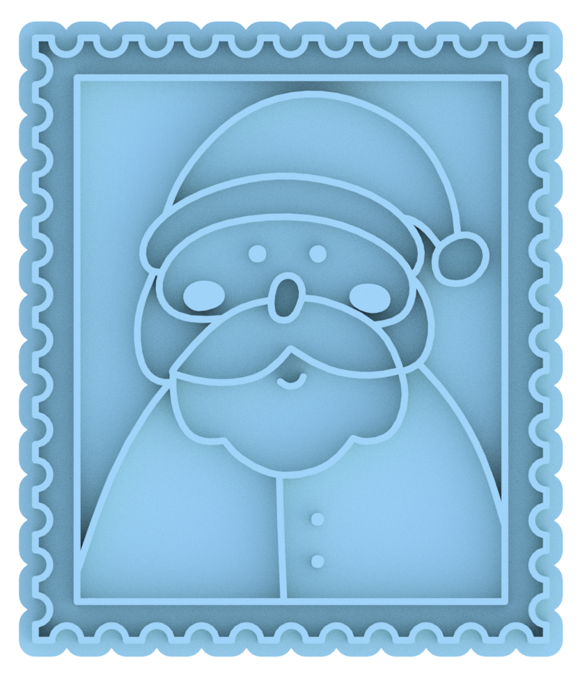 Christmas Postage Stamps Cookie Cutter & Stamp