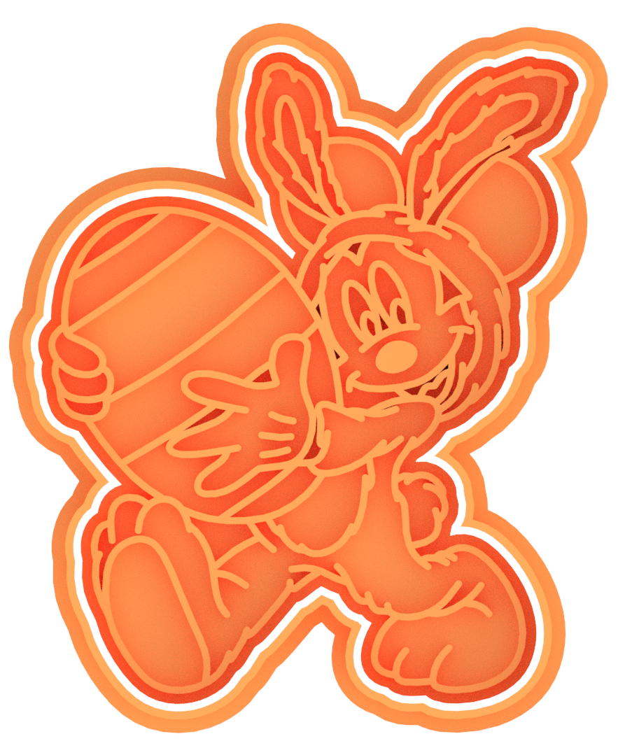 Easter Mickey Minnie Cookie Cutter & Stamp