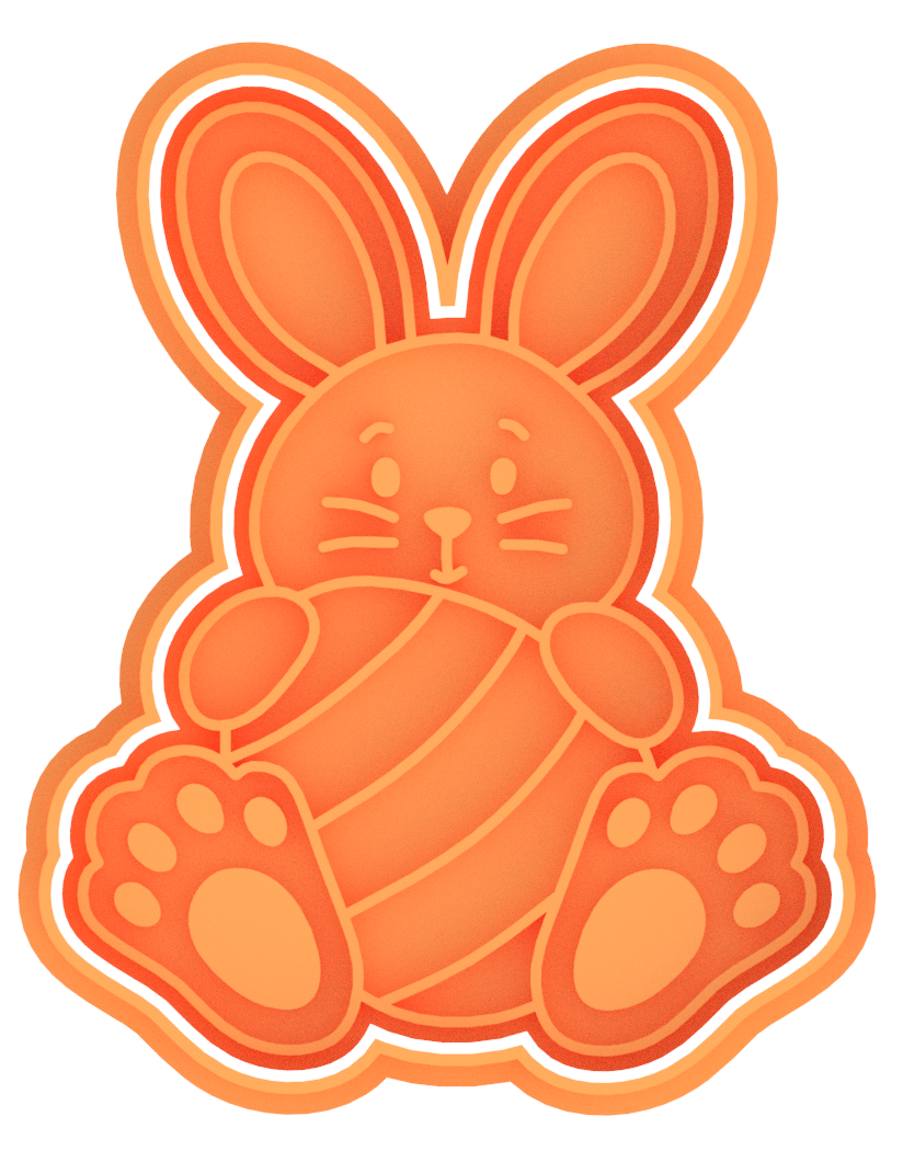 Easter Bunny Egg Basket Cookie Cutter & Stamp