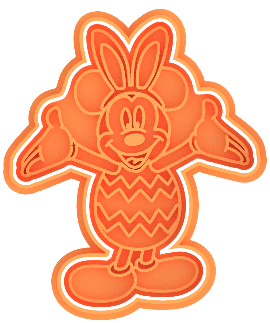 Easter Mickey Minnie Cookie Cutter & Stamp