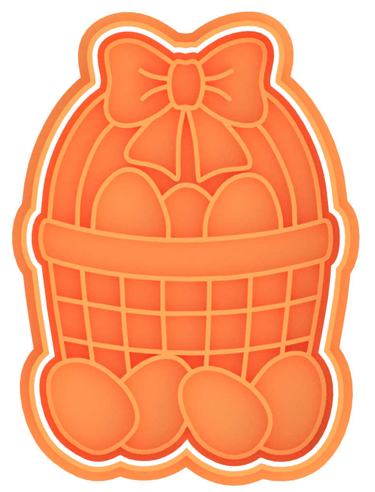 Easter Bunny Egg Basket Cookie Cutter & Stamp