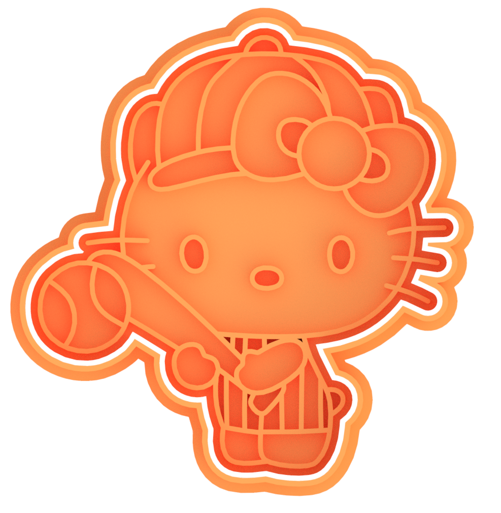 Hello Kitty Baseball Cookie Cutter & Stamp
