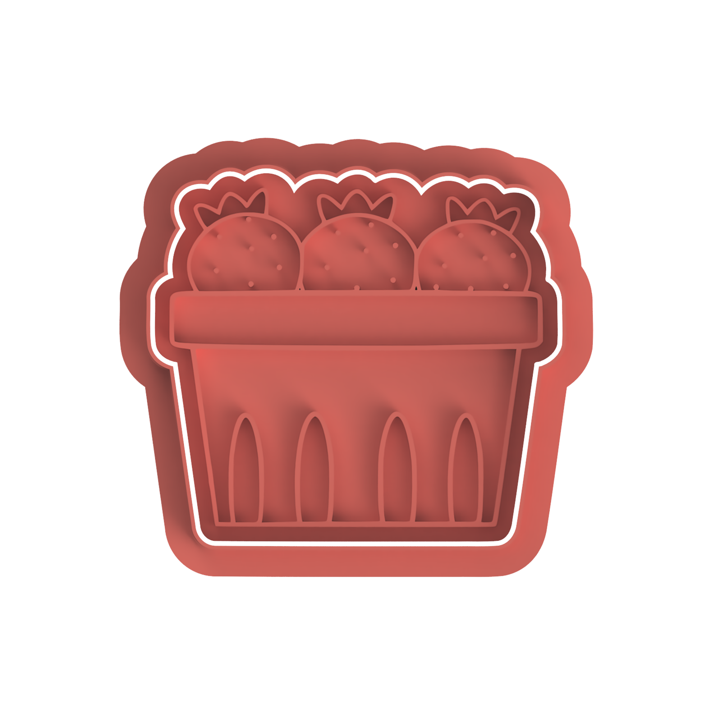 Strawberry Basket ONE Birthday Cookie Cutter & Stamp