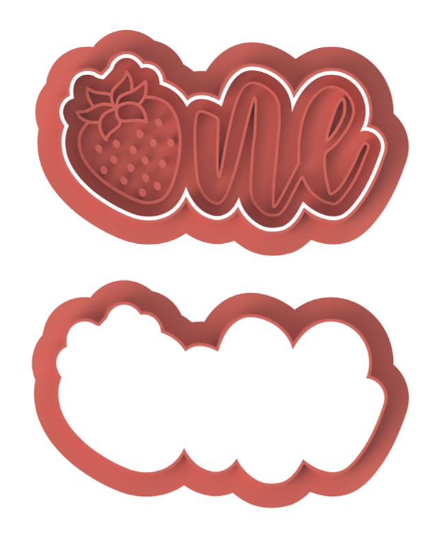 Strawberry Basket ONE Birthday Cookie Cutter & Stamp