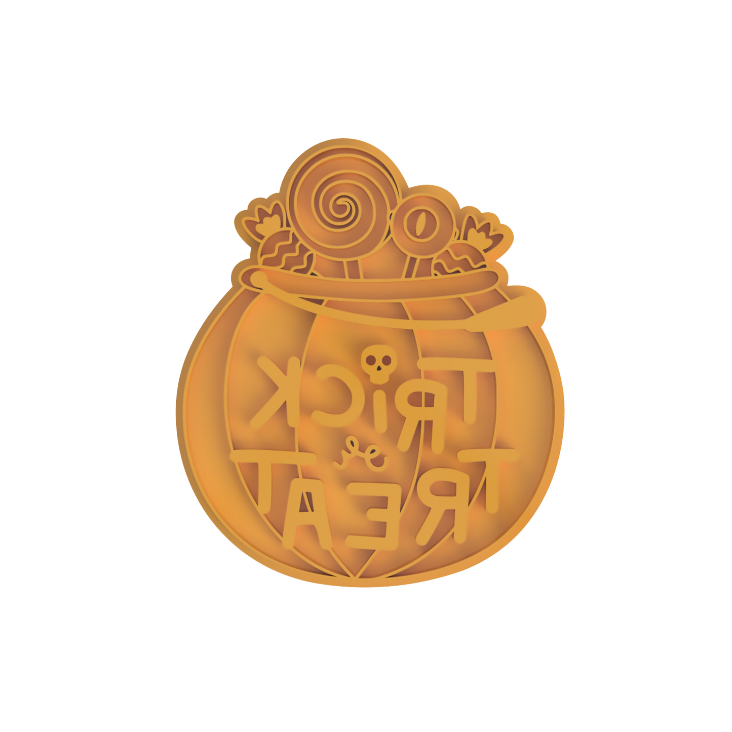 Halloween Trick or Treat Candy Pumpkin Cookie Cutter & Stamp