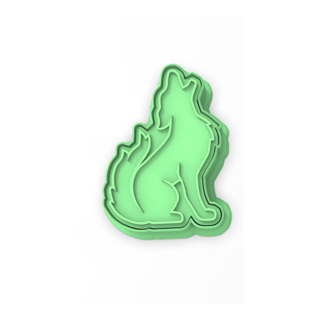 Wolf Howling Cookie Cutter & Stamp