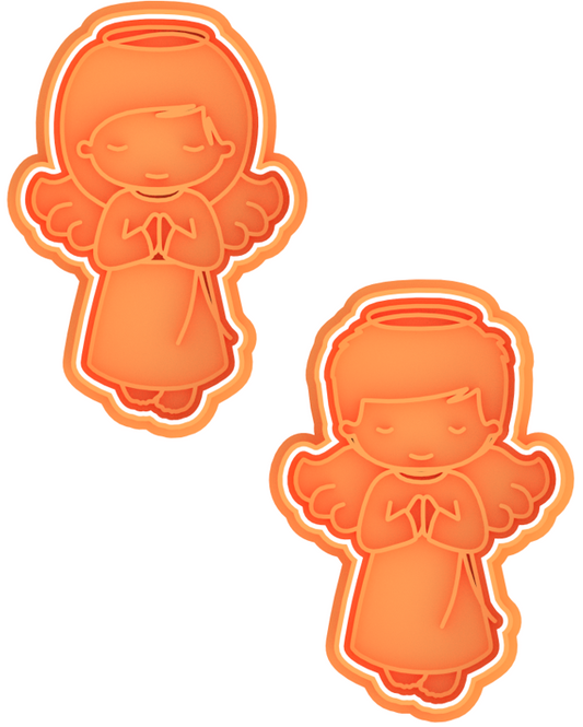 Angels Boy and Girl Cookie Cutter & Stamp