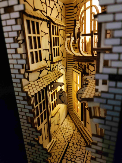 DIY Harry Potter Wizard Alley Wooden Book Nook