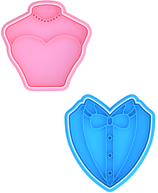 Bride and Groom Wedding Cookie Cutter & Stamp