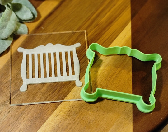 Fondant Acrylic Baby Crib Debosser Embosser