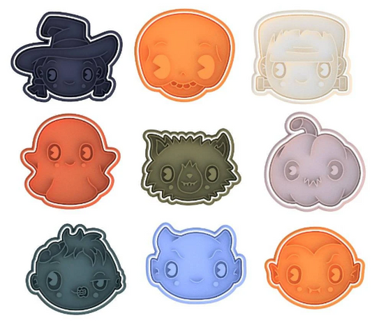 Cute Halloween Faces Cookie Cutter & Stamp