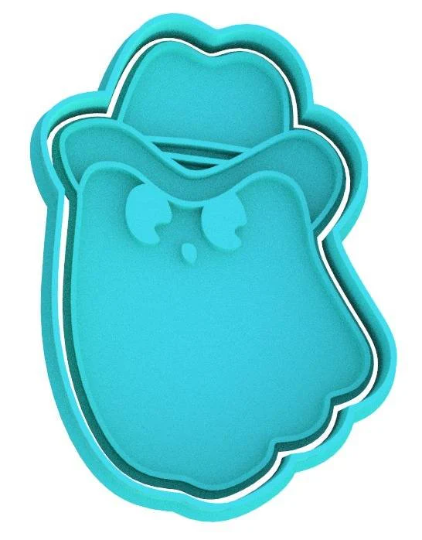 Cowboy Cowgirl Ghost Halloween Cookie Cutter & Stamp