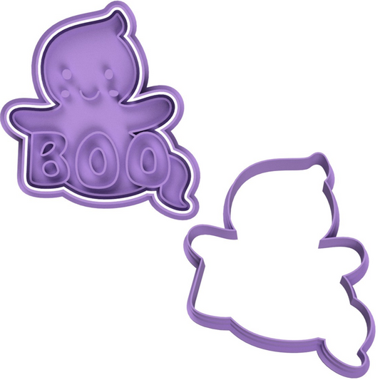 Cute Ghost Boo Cookie Cutter & Stamp
