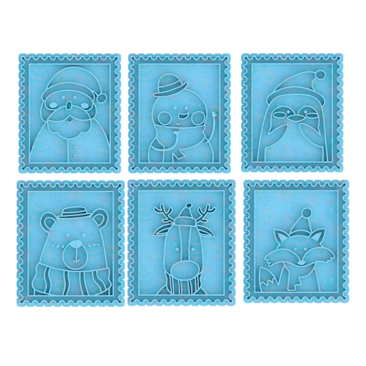 Christmas Postage Stamps Cookie Cutter & Stamp