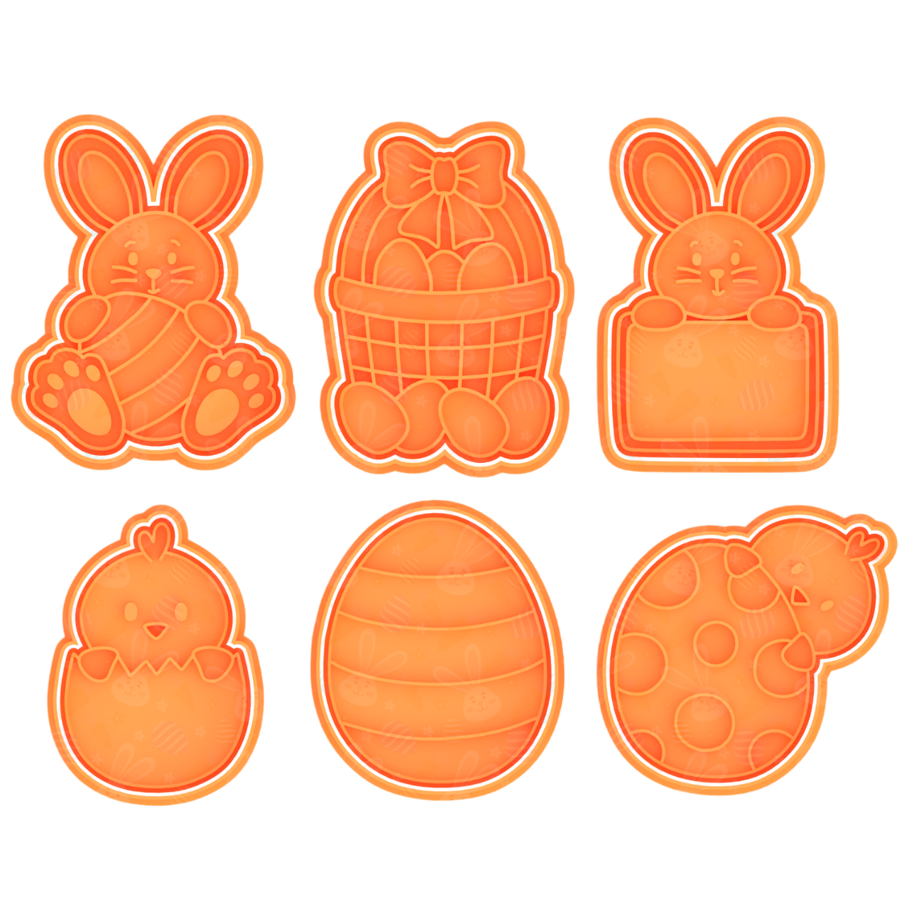 Easter Bunny Egg Basket Cookie Cutter & Stamp