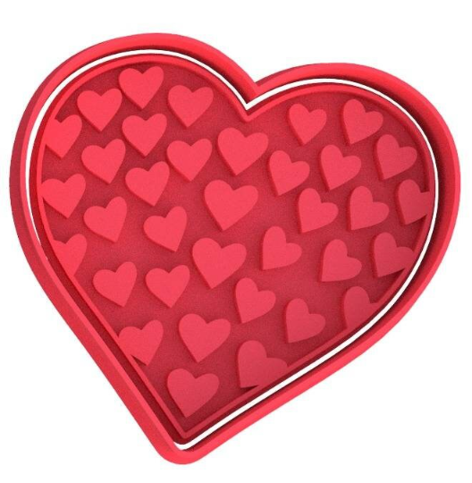 Valentine's Day Love Mini Heart Cookie Cutter & Stamp