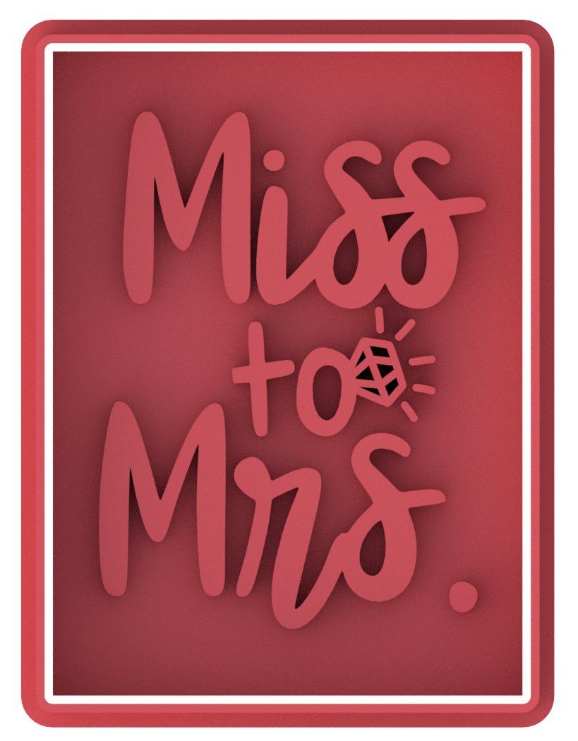 Miss To Mrs Wedding Cookie Cutter & Stamp