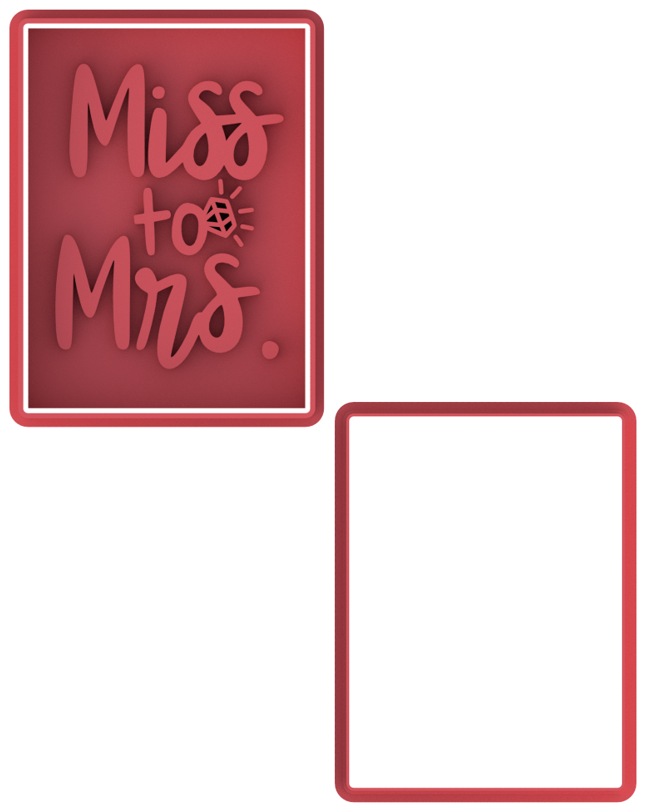 Miss To Mrs Wedding Cookie Cutter & Stamp