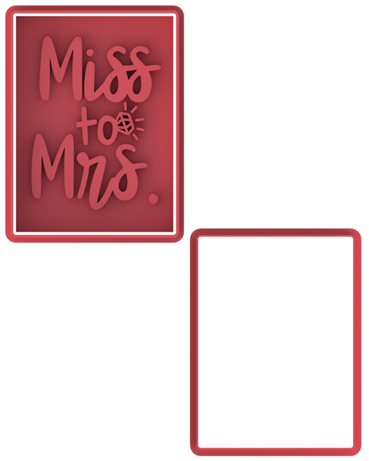Miss To Mrs Wedding Cookie Cutter & Stamp