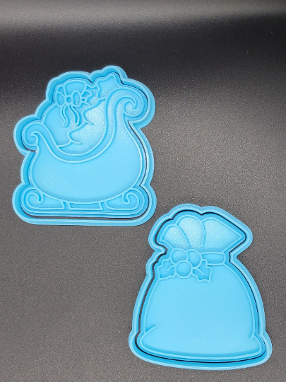 Santa Sleigh Gifts Cookie Cutter & Stamp