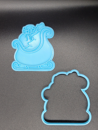Santa Sleigh Gifts Cookie Cutter & Stamp