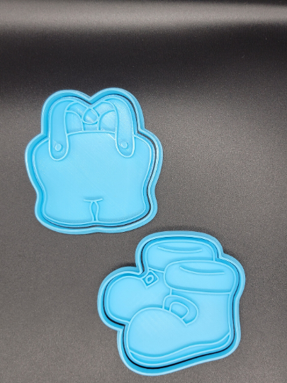 Santa Boots Overalls Cookie Cutter & Stamp
