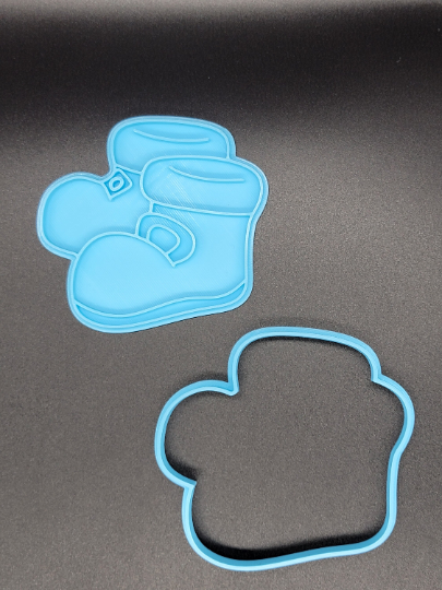 Santa Boots Overalls Cookie Cutter & Stamp