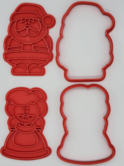 Santa and Mrs. Claus Cookie Cutter & Stamp