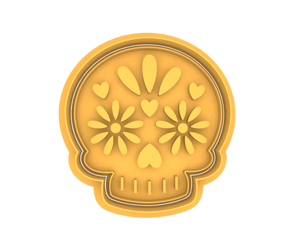 Cute Sugar Skull Cookie Cutter & Stamp